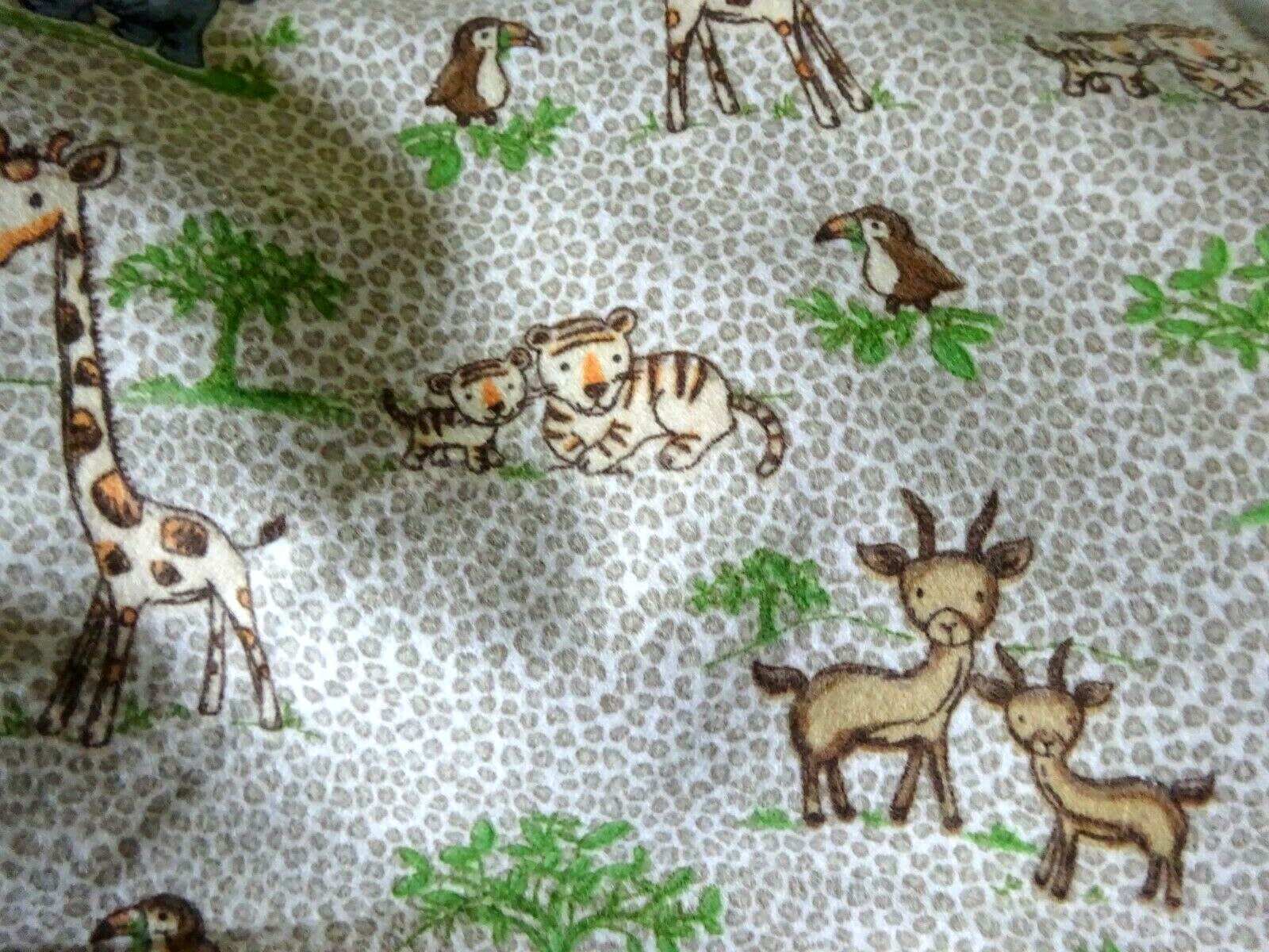 BABY ANIMALS ON SOFT COTTON FLANNEL FABRIC