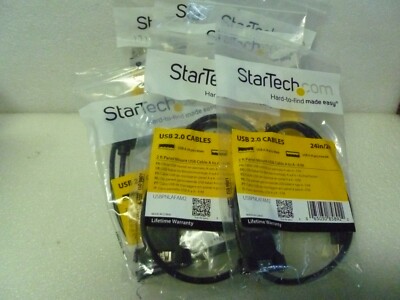 LOT OF 7 StarTech.com USBPNLAFAM2 2 ft Panel Mount USB Cable A To A - F/M