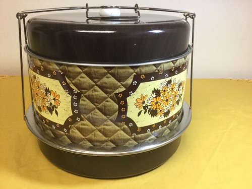 Vintage Metal Triple Decker Food Cake Carrier J L Clark