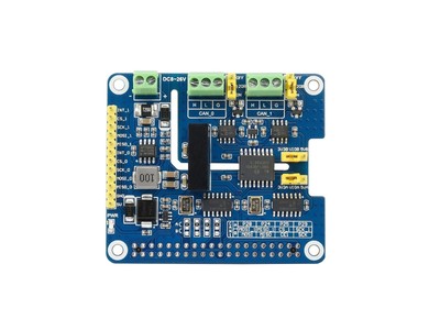 2-Channel Isolated CAN Bus FD Expansion HAT for Raspberry Pi, with MCP2518FD ...