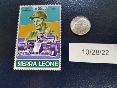 Kimi Raikkonen Formula 1 Car Race Driver 2018 Sierra Leone Perforated Stamp