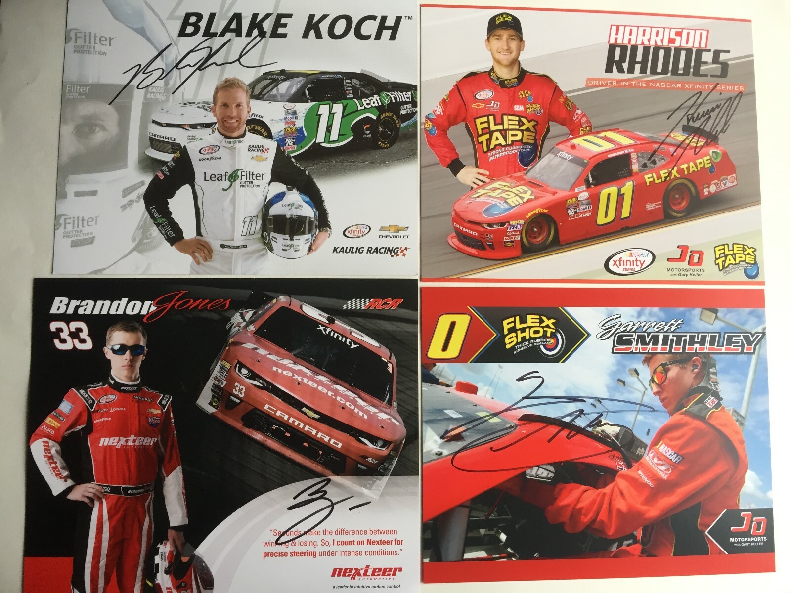 Lot of 14 NASCAR Xfinity Series ~Autographed~ Photo Cards 2017 Talladega