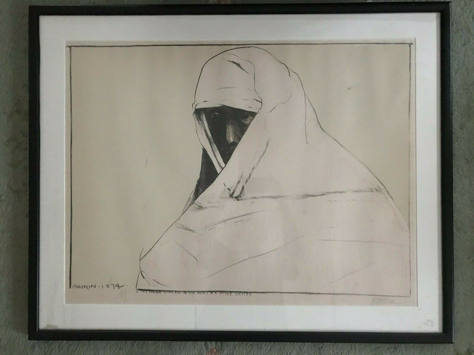 Leonard Baskin Original Signed Lithograph Cheyenne Woman