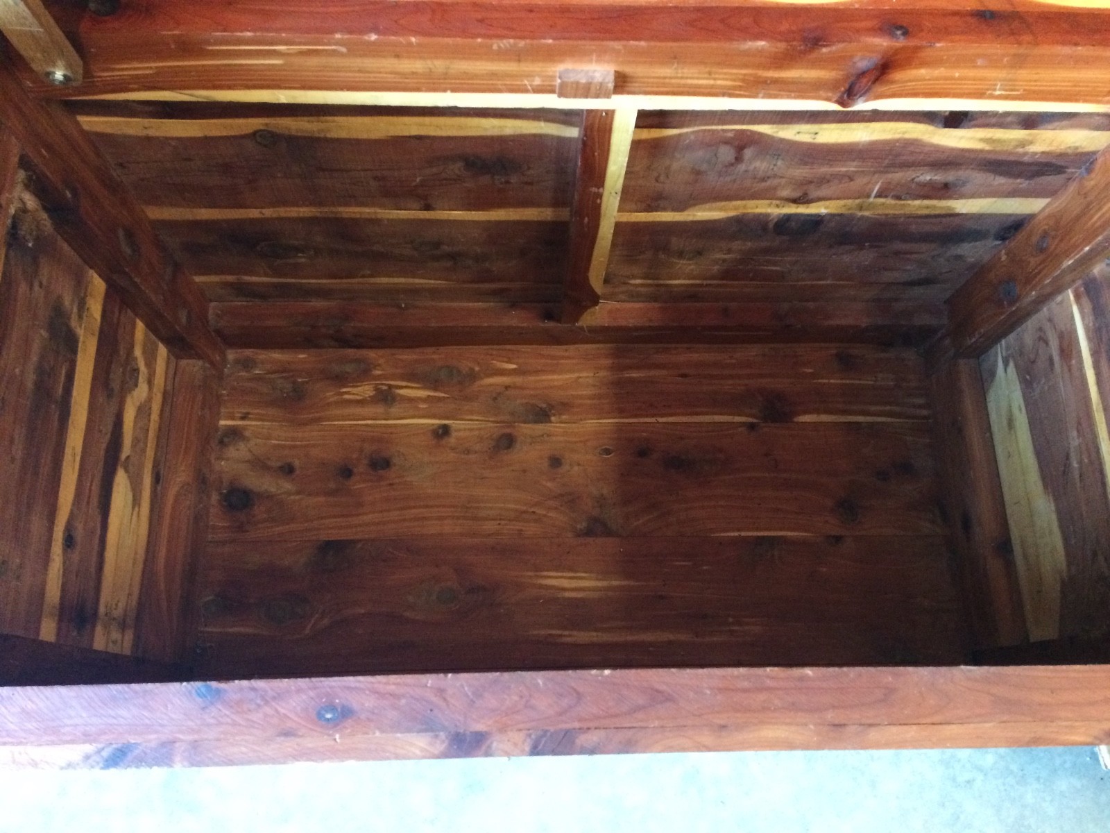 Huge Vintage Handmade Cedar Wood Blanket Chest Trunk 50