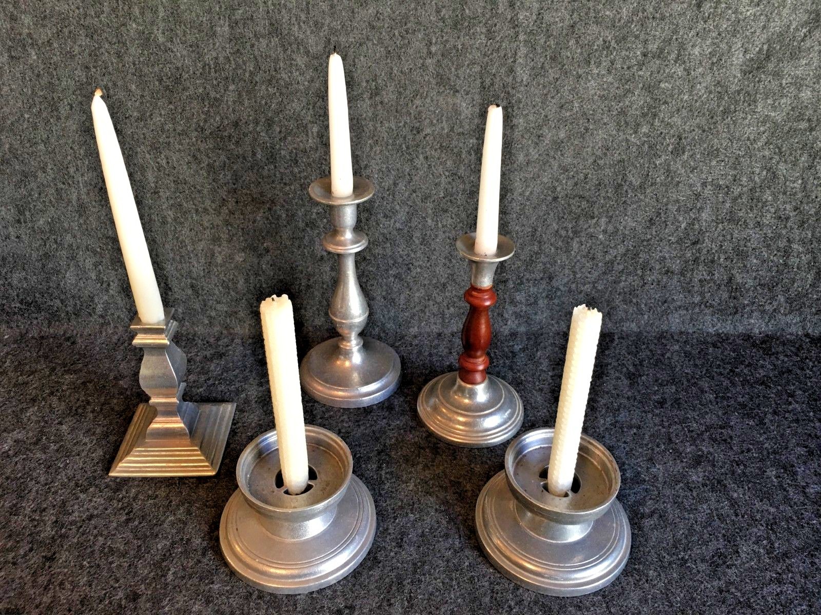 Wilton Pewter Armetale Candle Stick Holders Set of 5 Miscellaneous - Holidays