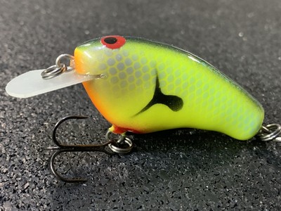 PH Custom Lures Hot Mustard Color Lil/' Diver Custom Balsa Crankbait