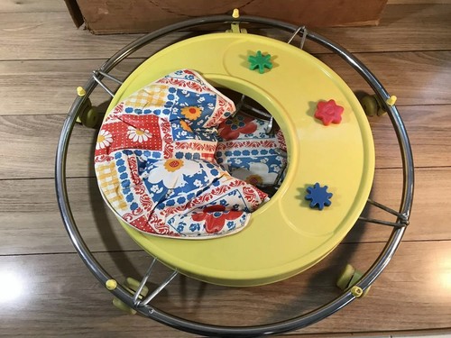 Vintage Mid Century Baby Walker 701 W Box Metal Retractable Legs Prop Welsh VG