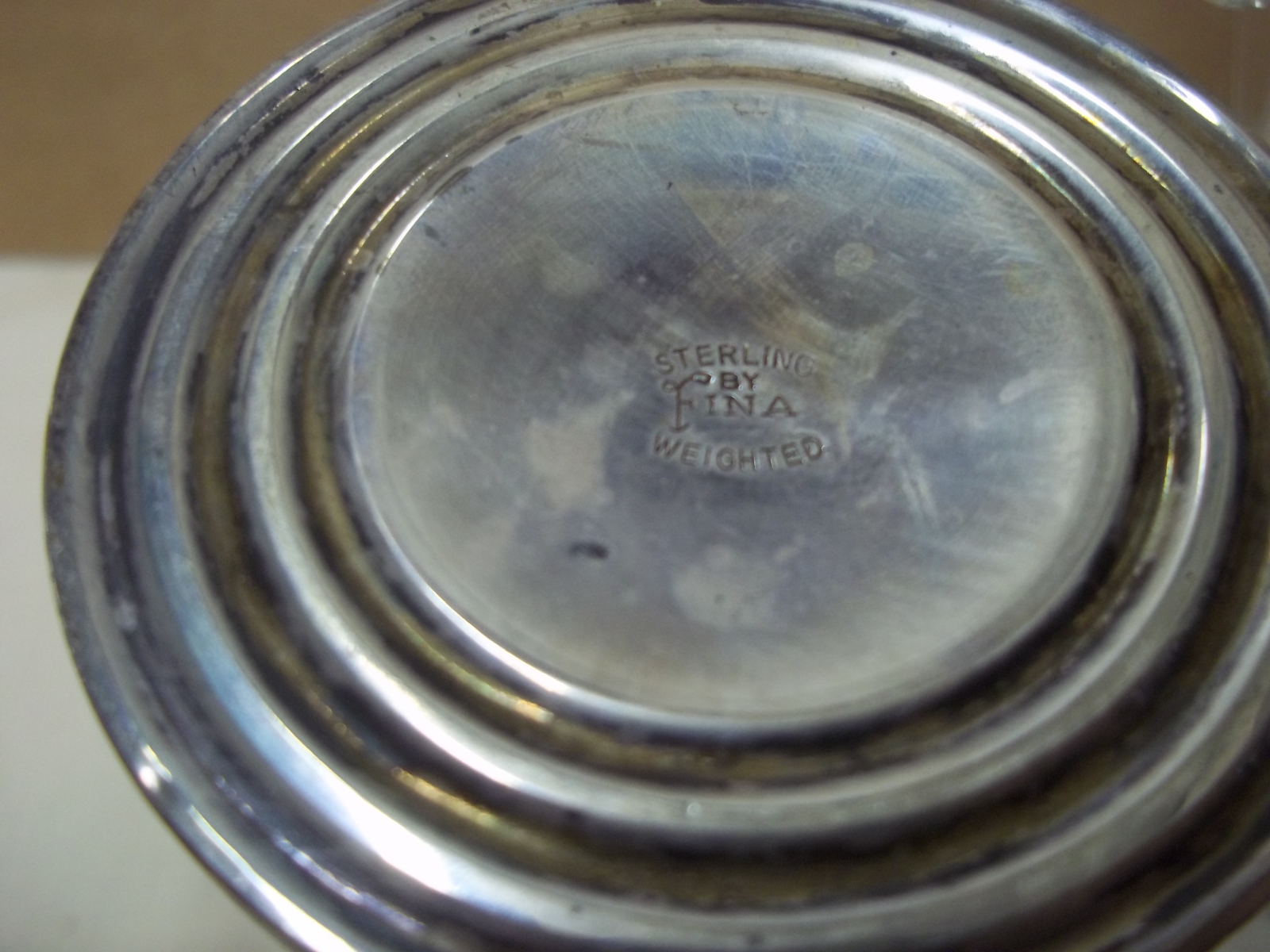 VINTAGE FINA STERLING SILVER AND CLEAR GLASS SUGAR BOWL & CREAMER SET