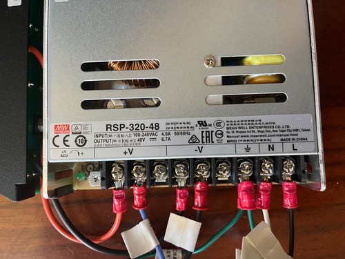 Mean Well RSP-320-48 320W 48V 6.7 Amp With Extra Something Attached.