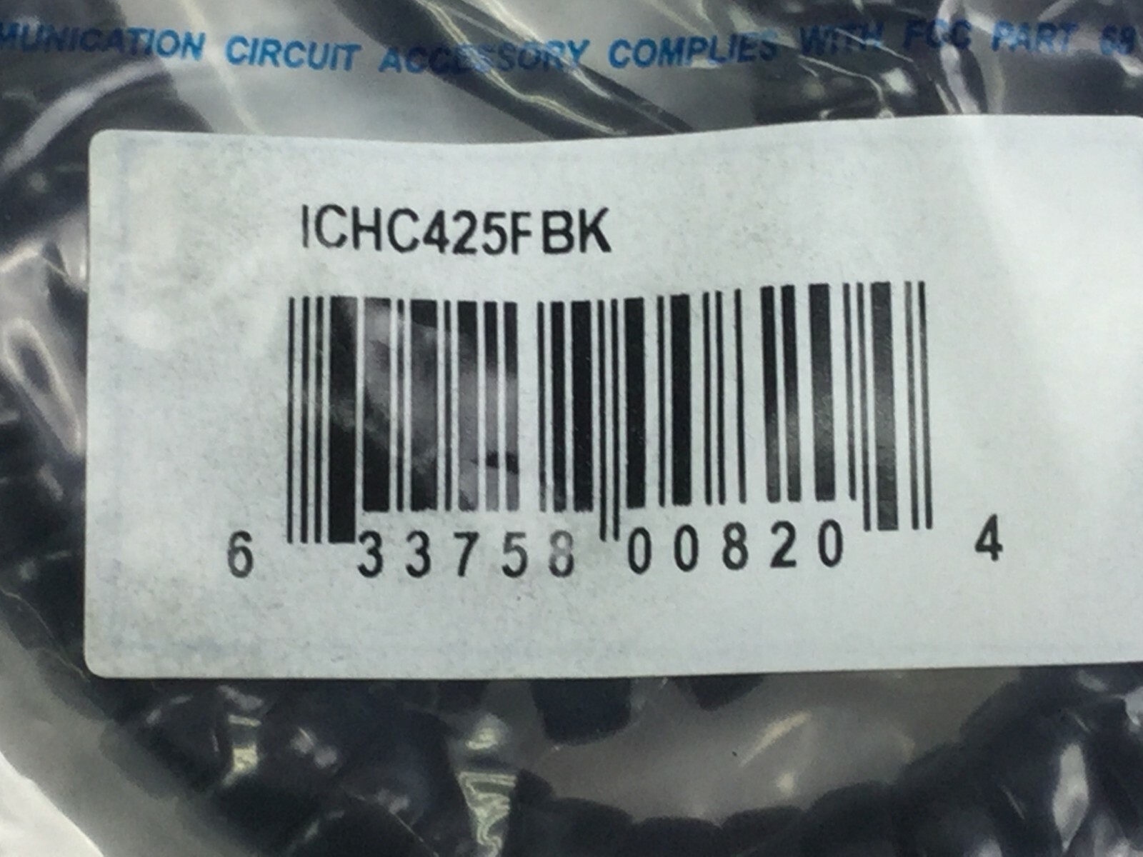 ICC  Coiled Telephone Handset Cord 25'  Black  ICHC425FBK   Lot of 9