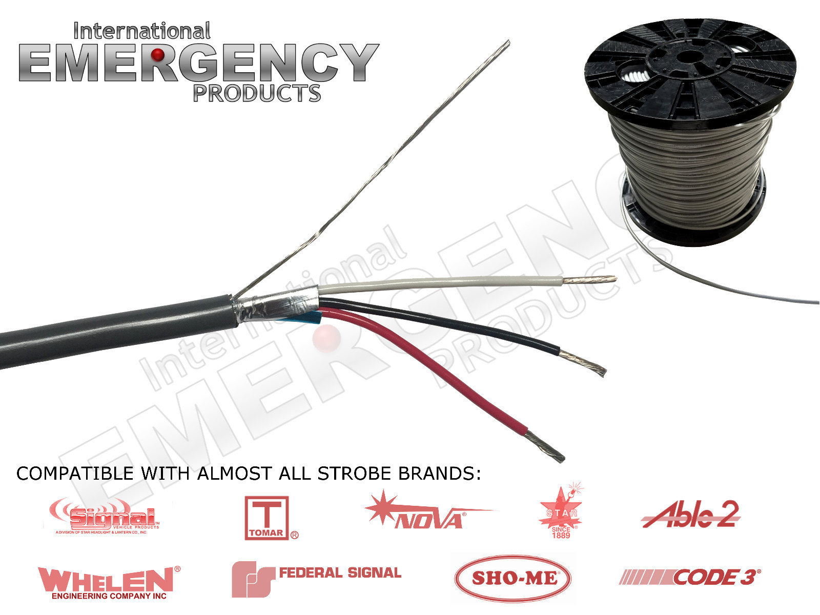 Strobe Cable 3 Wire 18 AWG Shielded for AMP Power Supply