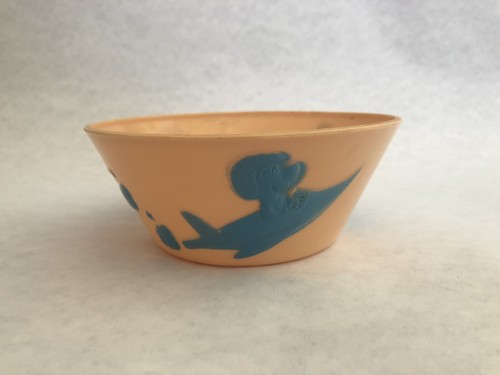 Vintage HANNA BARBERA 1961 HUCKLEBERRY HOUND Plastic CEREAL BOWL Made In The USA