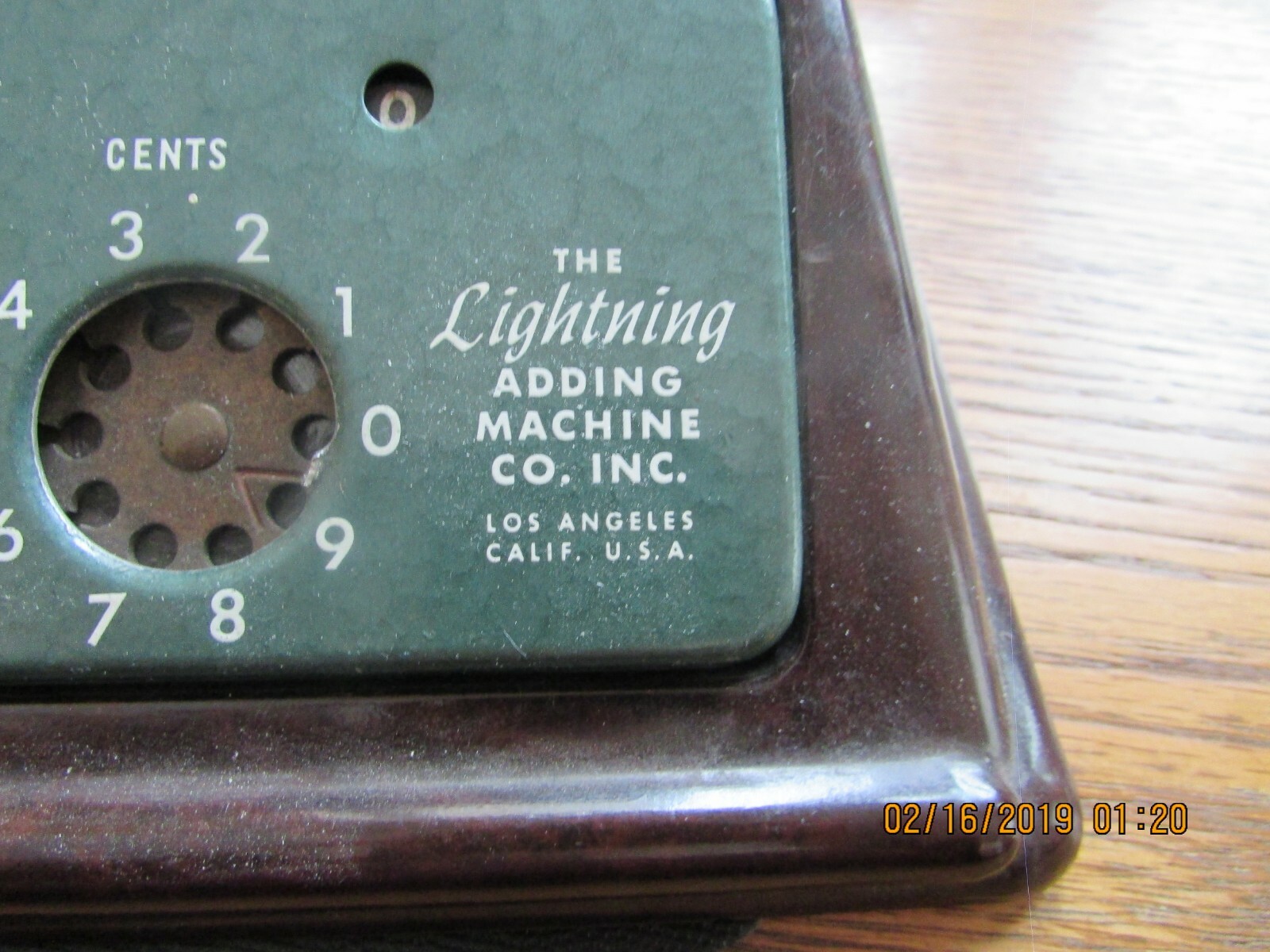 Vtg The LIGHTNING ADDING MACHINE Co.Inc. Addometer with Bakelite Stand,1950's