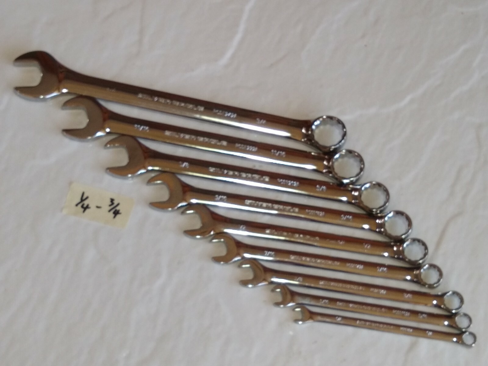 Matco "silver Eagle" New/open Box, 9 Pc S.a.e. Combo Wrenches 1/4 3/4