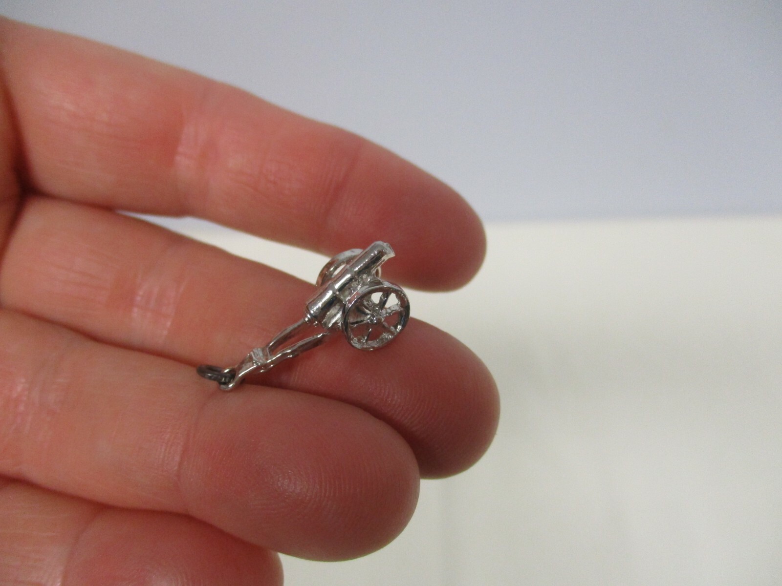 VINTAGE STERLING SILVER CANNON CHARM 7/8