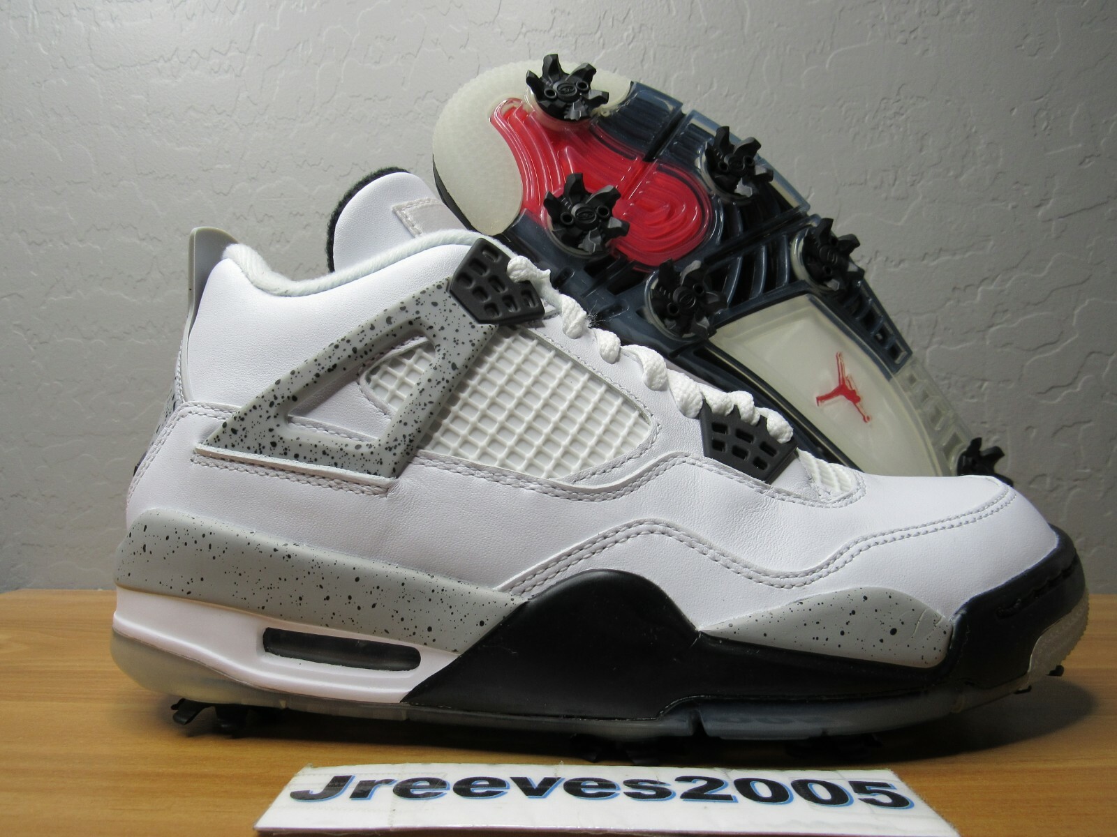 Jordan Retro 4 - WHITE CEMENT - Golf Shoes Sz 7 100