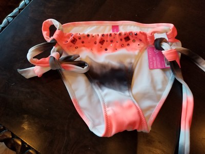 victoria secret NWT itty bitty tie dye embellished crystals bikini bottom XS