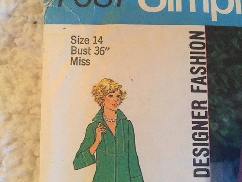 SIMPLICITY SEWING PATTERN #7087, MISSES' SHIRT-JACKET, SKIRT & PANTS SIZE 14 BIN