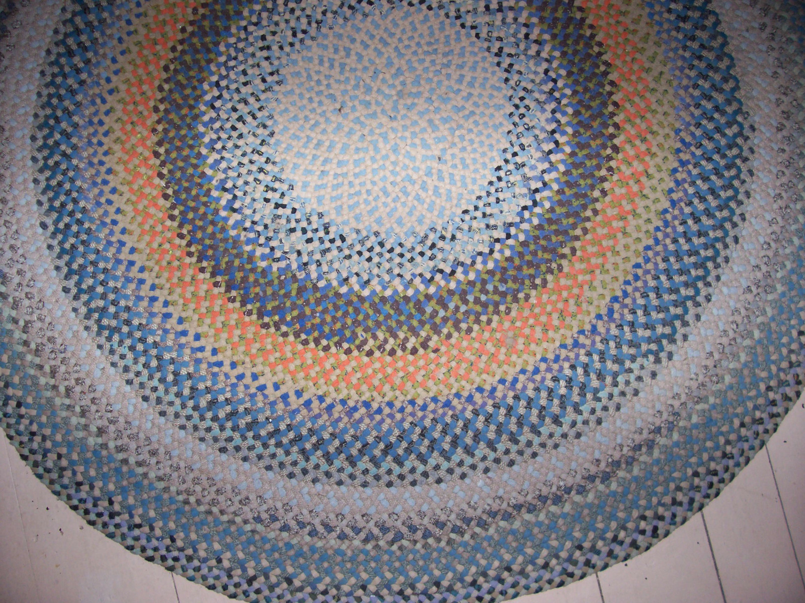 Vintage Antique Hand Handmade Circle Wool  Braided Rug 5'7