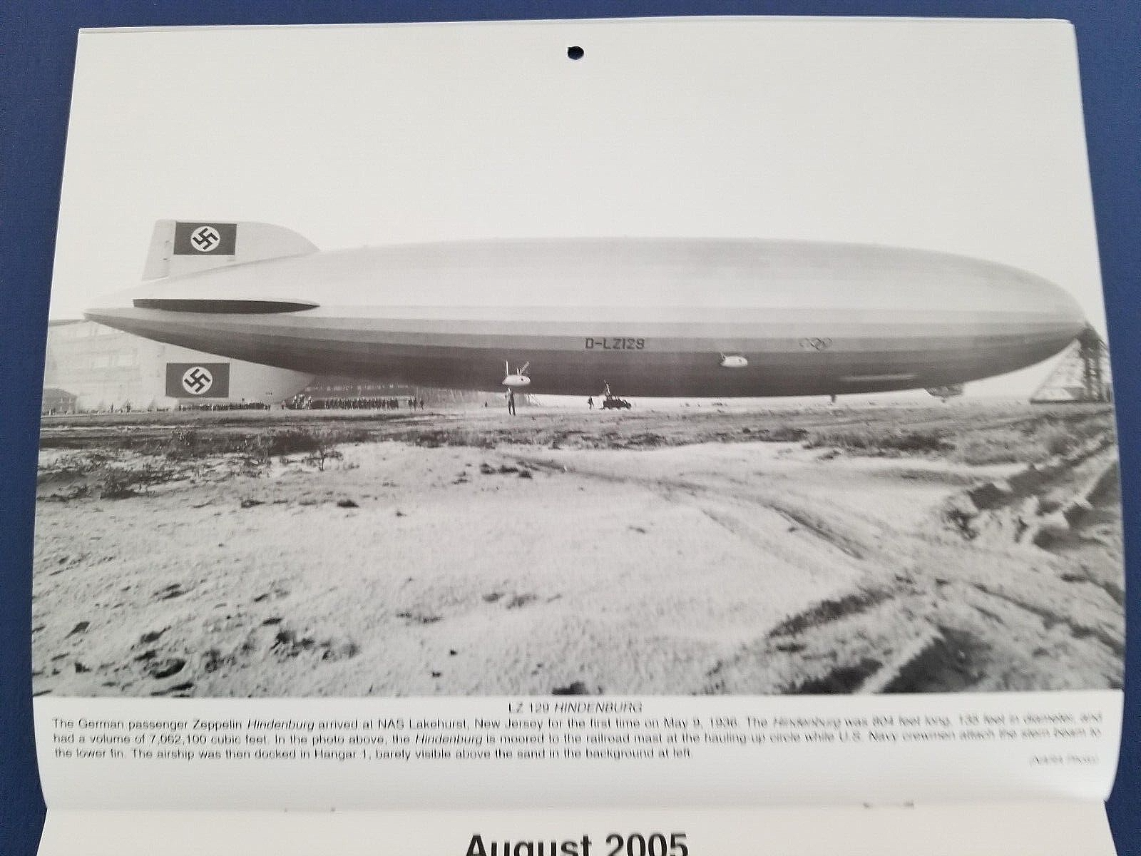 2005 Airship History Calendar, interesting facts on every date in each month