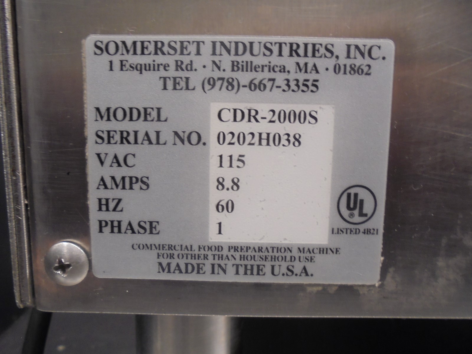 DOUGH ROLLER / SHEETER / PIZZA / SOMERSET CDR 2000S $2400 CALL 641 373 0400 INFO