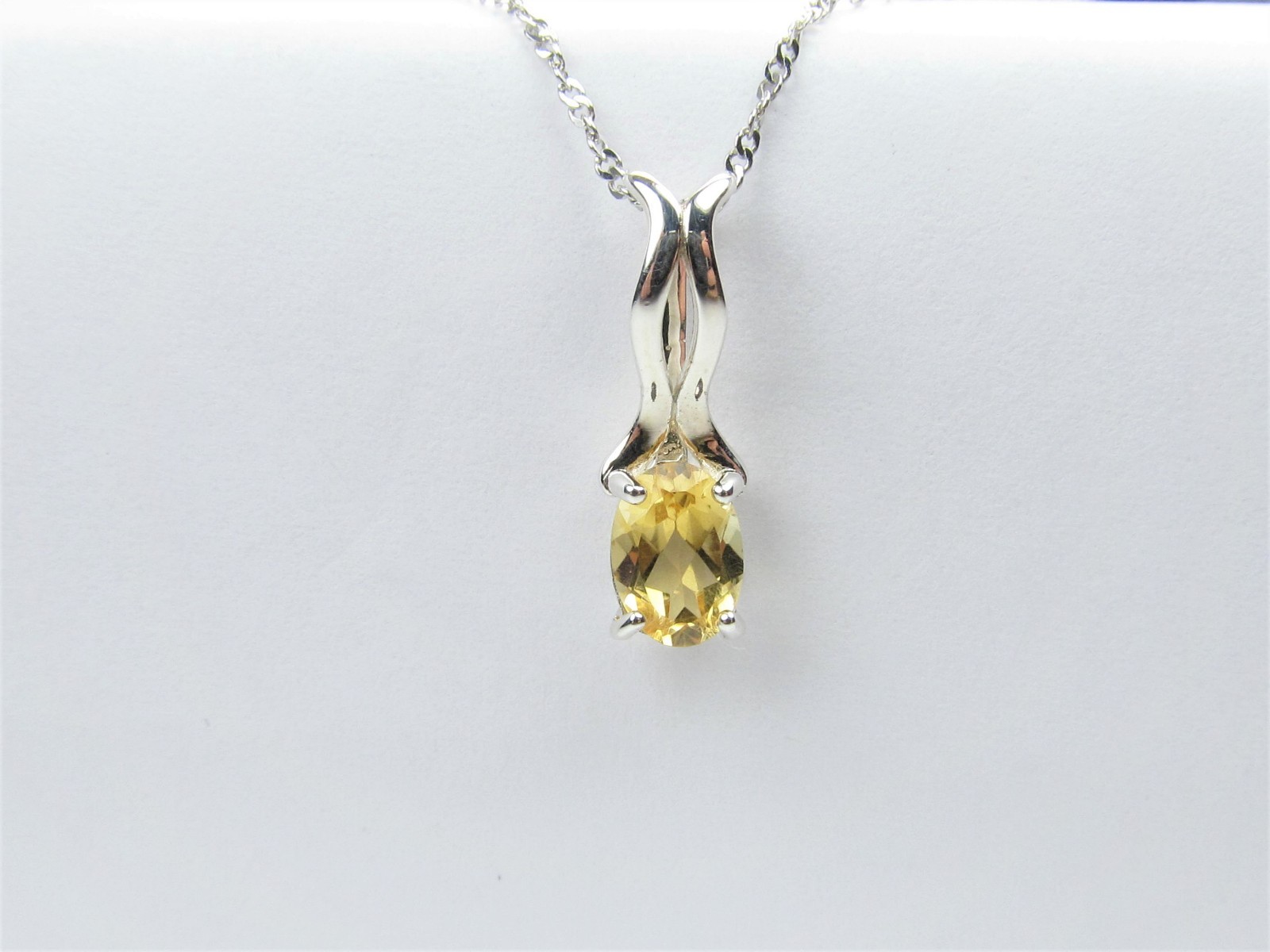 Natural Citrine 5-Stone 925 Sterling Silver Ring and Solitaire Pendant W Chain