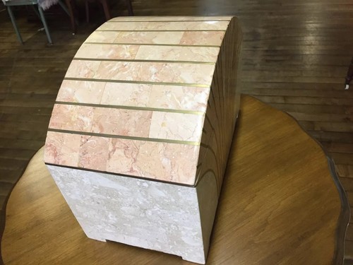 Large Trinket Box Tessellated Stone Treasure Chest Casa Bique Brass Inlay