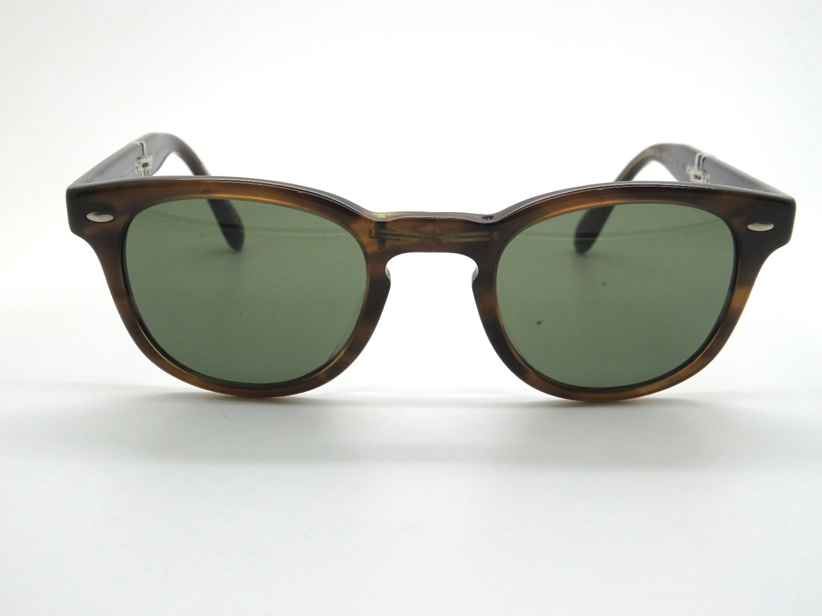Pre-owned Oliver Peoples Sheldrake 1950 Ov5471su 167752 Bark/g-15 47mm Folding Sunglasses In Green