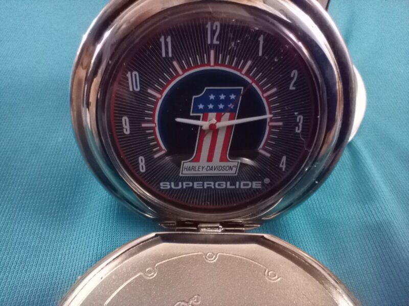 Franklin Mint Harley Davidson pocket watch with stand BOATTAIL SUPERGLIDE