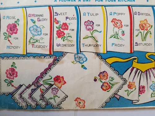 Sewing Transfer Pattern 215 VOGART Vtg Embroidery Painting Flower A Day Kitchen