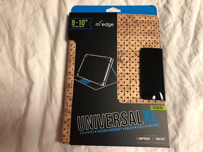 M-Edge Universal XL Stealth Tablet Case Fits 9-10'' Tablets Tan Cork Black NEW