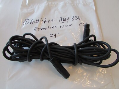 Audiopipe HWY 836 USA Microphone Cable Wire MC-3 Black 24' Long 3 prong used