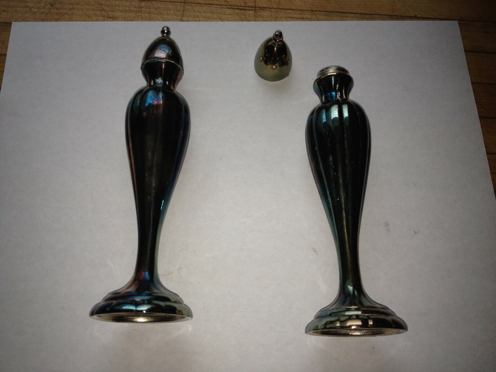 Vintage EP LEAD Canada Salt and Pepper Shakers 6 ¾” Tall