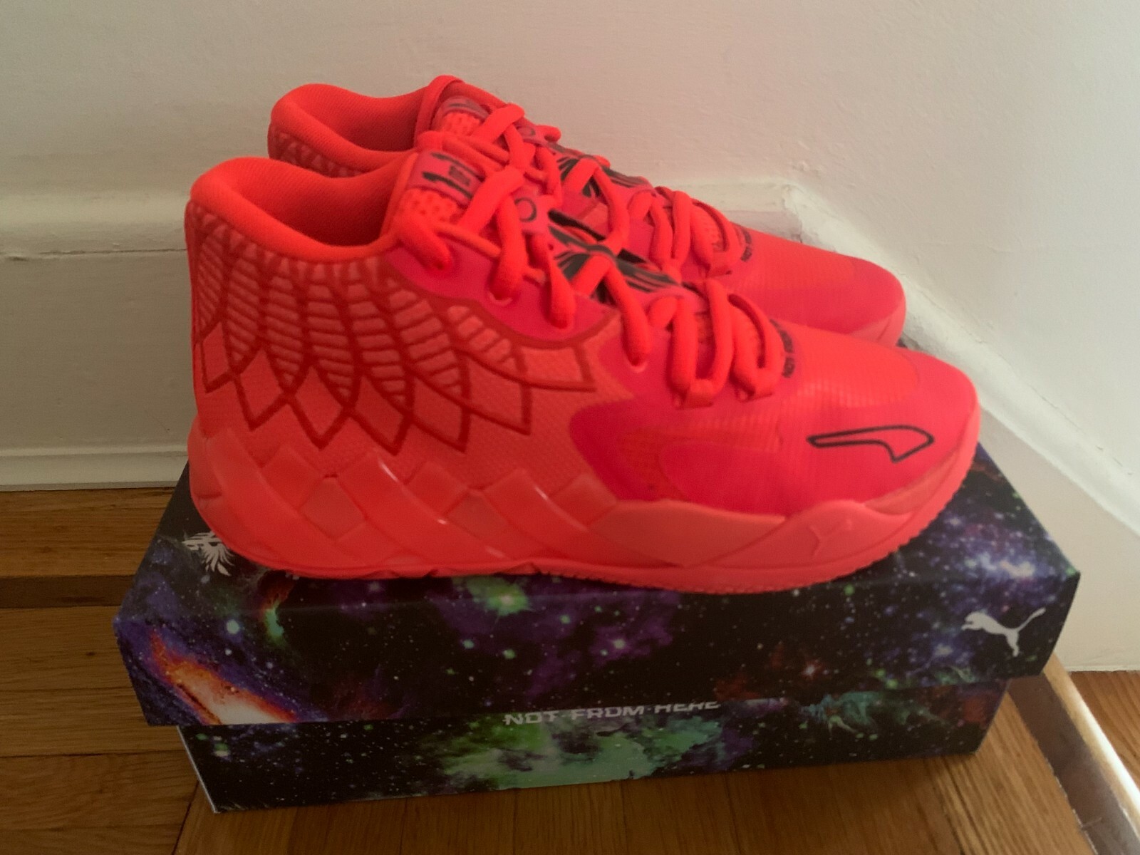 Pre-owned Puma Mb.01 Not From Here Size 7 Gs Lamelo Ball Red Blast Ds 376886-02