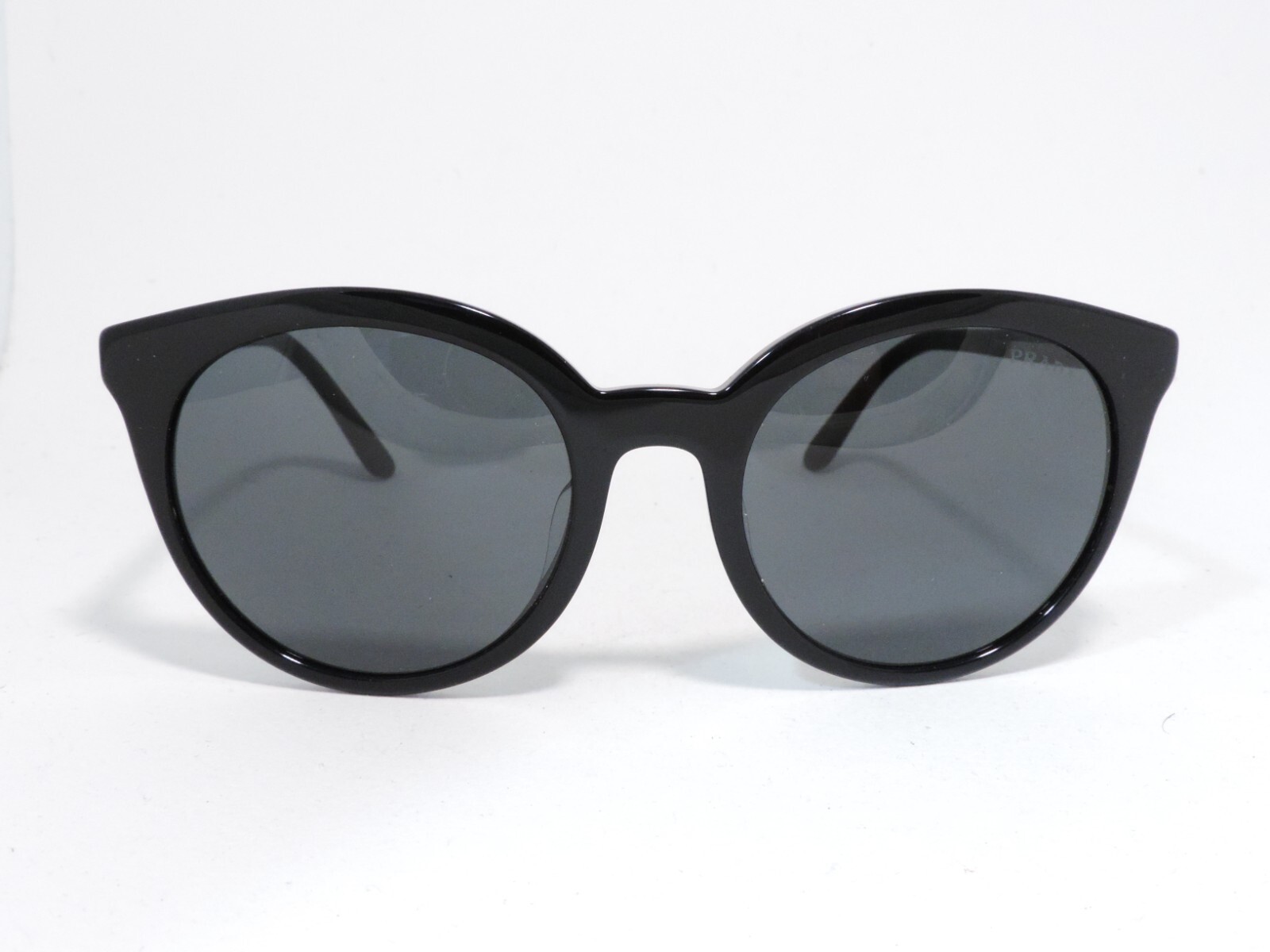 PRADA SPR 02X-F ROUND CAT EYE ACETATE SUNGLASSES 1AB-5S0 PRADA SPR 02X-F ROUND CAT EYE ACETATE SUNGLASSES 1AB-5S0