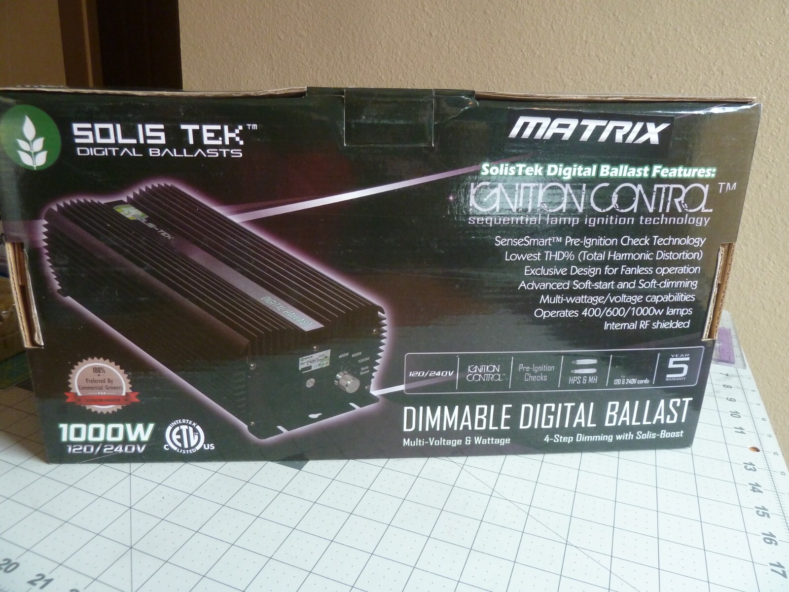 Solis-Tek STK-1000LCD Digital Ballast 1000W-600W-400W - 120/240 VAC - BRAND NEW
