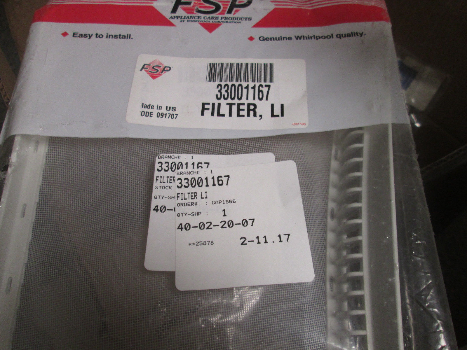 Maytag Dryer Lint Filter Part # 33001167 (Replaces 3-7213 307213)