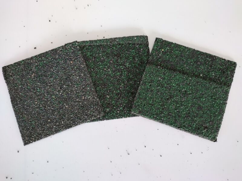 (Green) 4" by 4" Asphalt Roof Shingles (3 pieces) for birdhouse and doghouse