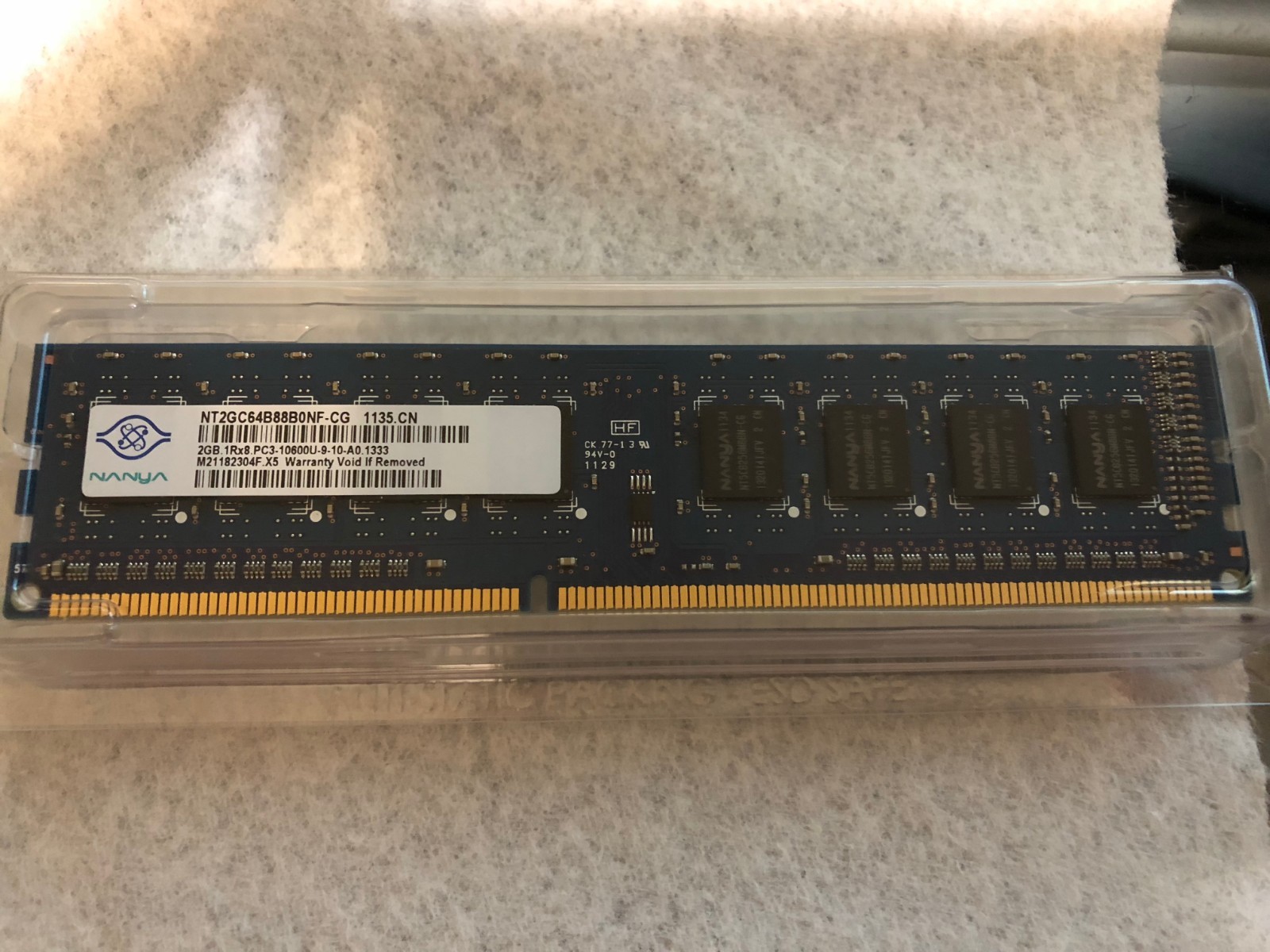 Nanya NT2GC64B88B0NF-CG 2GB Desktop RAM Memory PC3-10600U DDR3 1333MHz