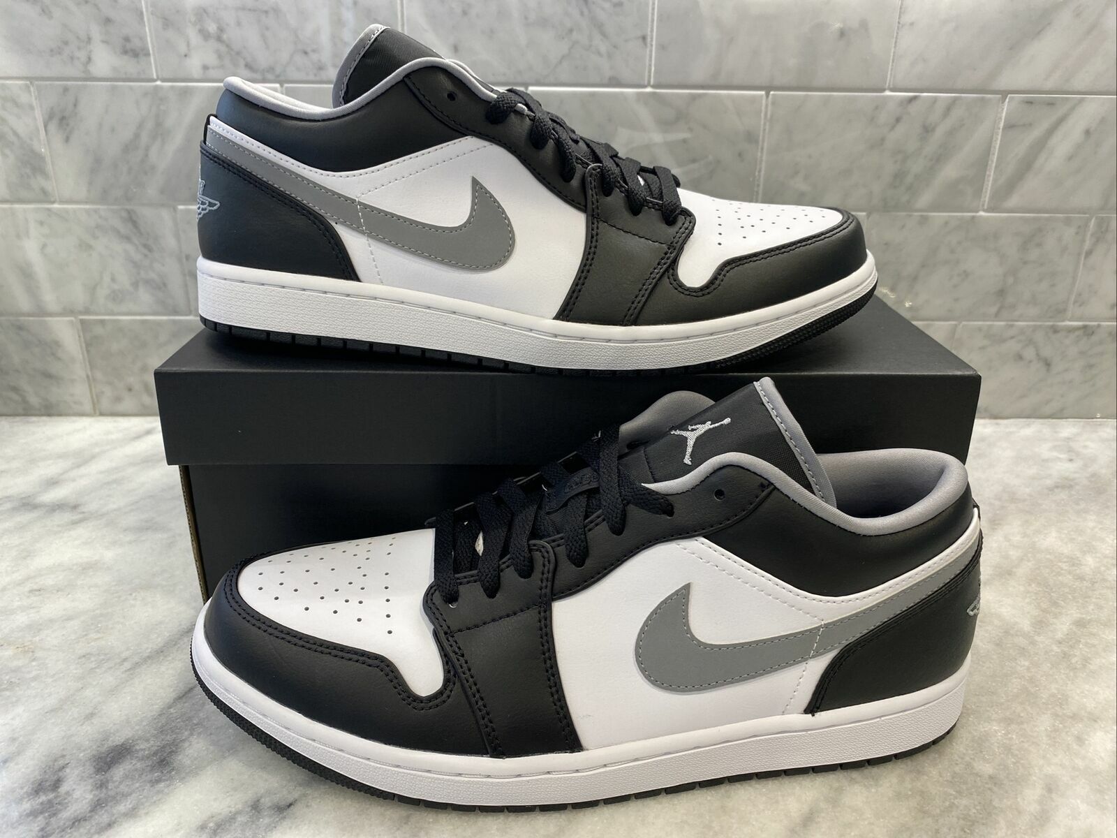 Nike Air Jordan 1 Low 4-14 Black Particle Grey White 553558 Nike Air Jordan 1 Low 4-14 Black Particle Grey White 553558