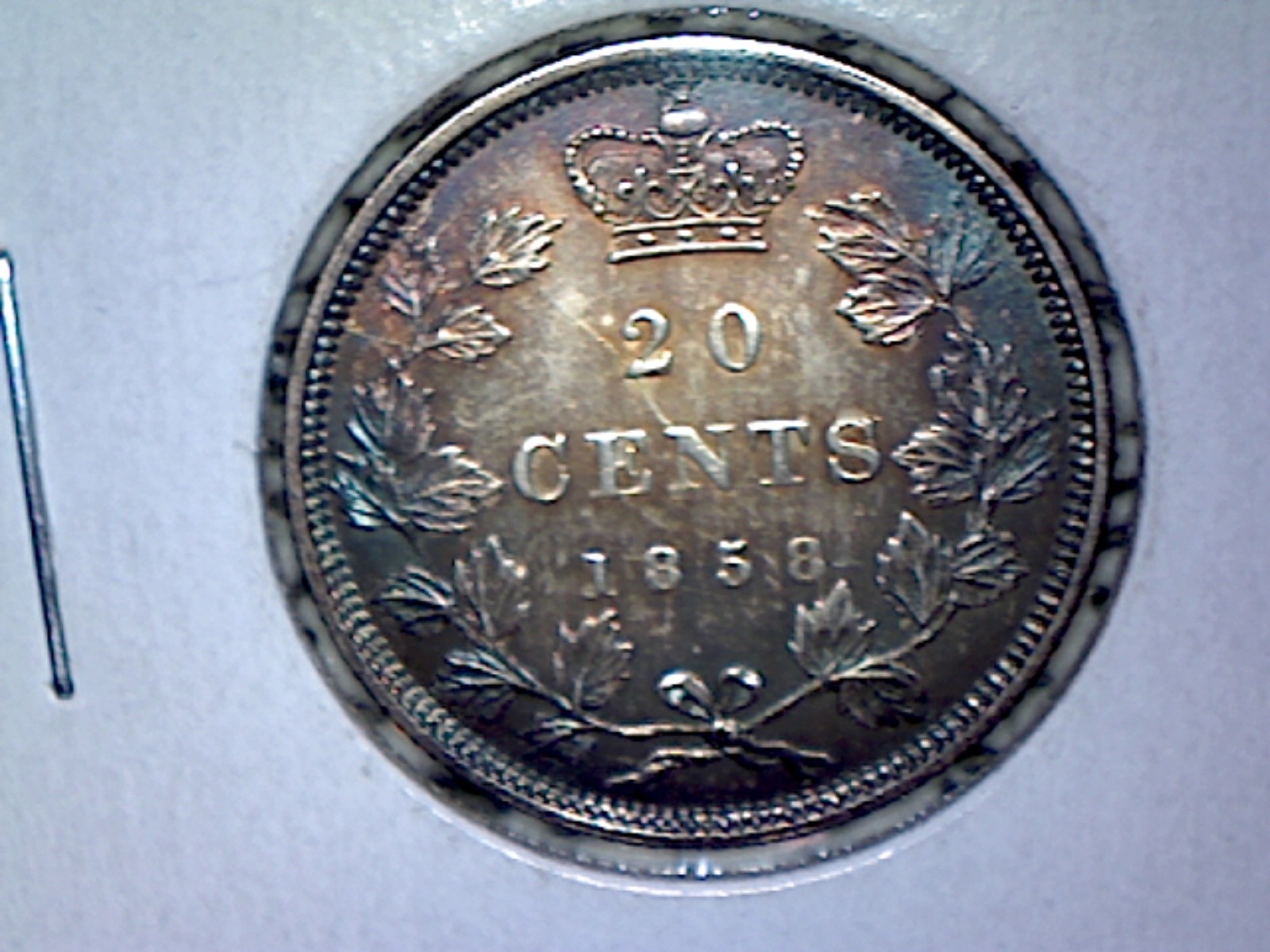 Rare Canadian 1858 Silver 20-Cent Coin - A U - Beautiful Coin!!!