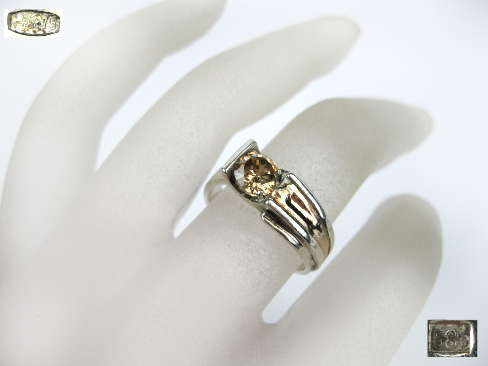 vintage Ring Silver 875 Gold 585 Size 7 Ukraine USSR | eBay