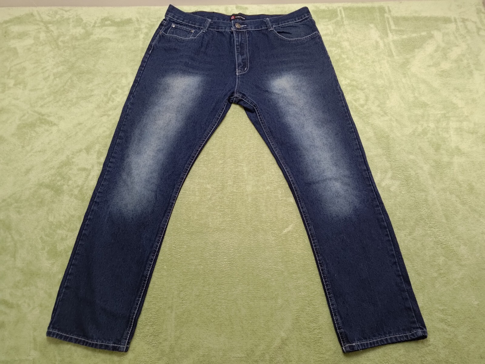 Men's 40wx32l Blue Distressed Dark Wash Cotton Blend
