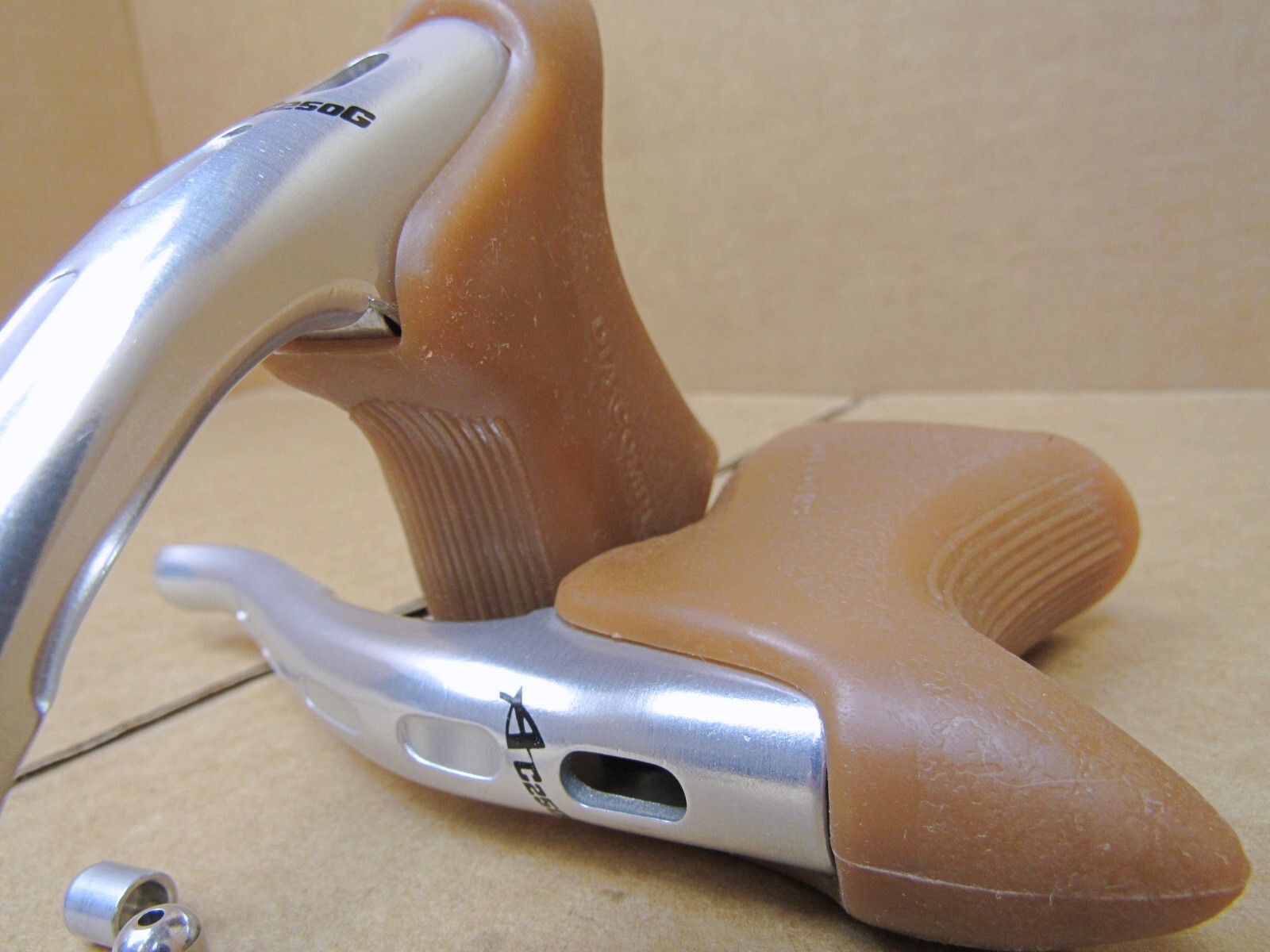 New-Old-Stock Dia-Compe (Model Gran-Compe) Aero Brake Levers w/Brown Hoods