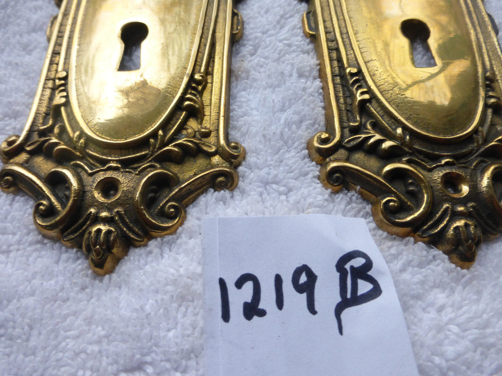Vintage Antique Cast Brass Door Plates SET 1219 B