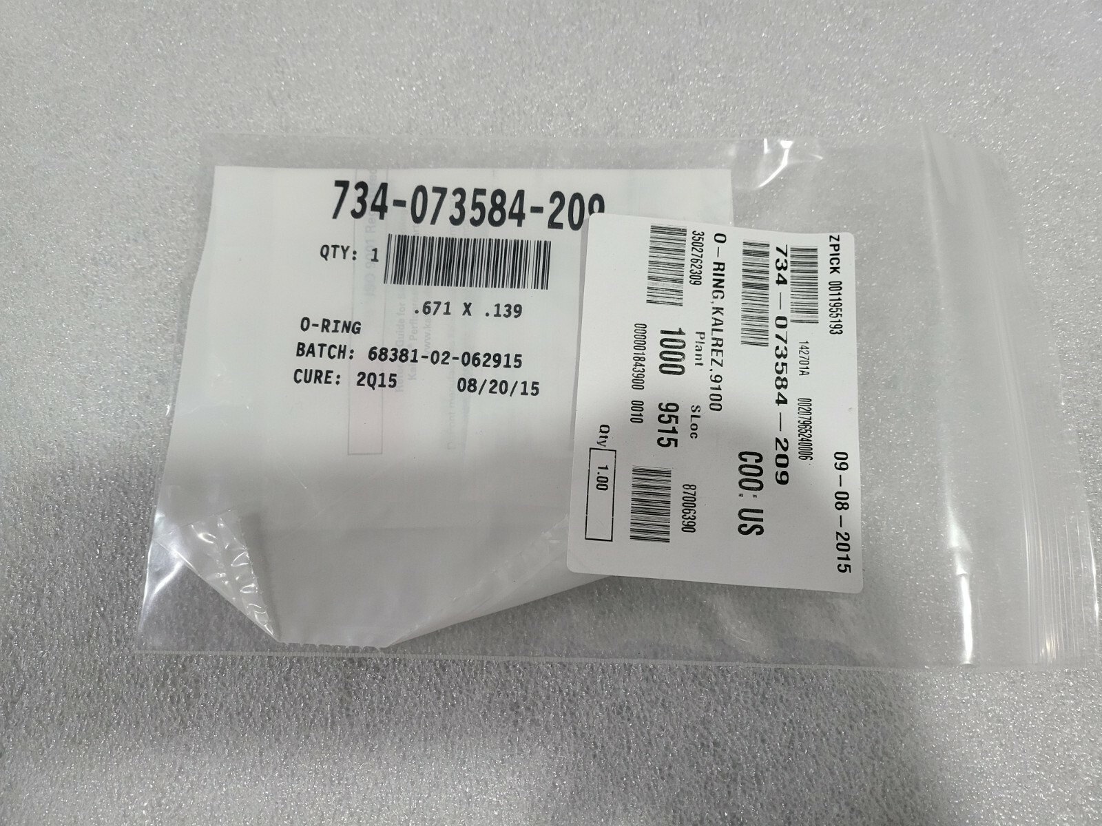 New LAM O-RING,KALREZ,9100 ID .671 X .139 734-073584-209 | eBay