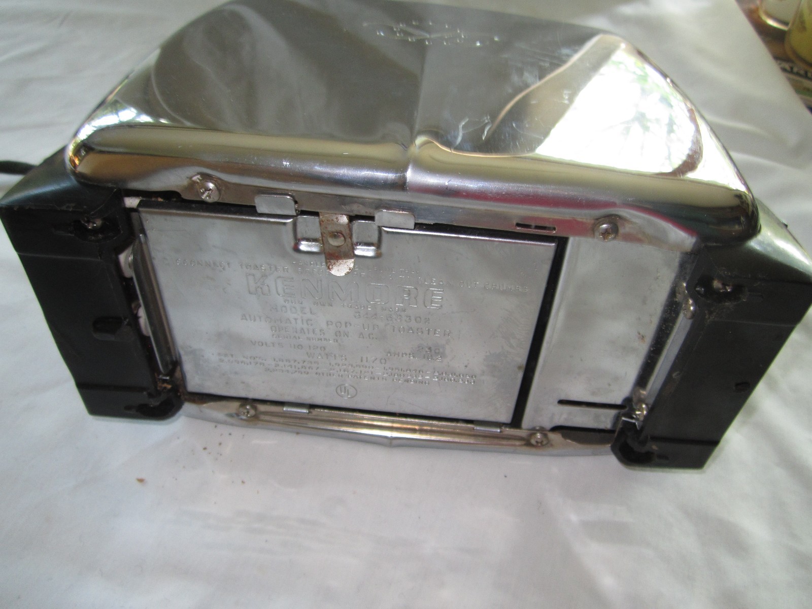 Vintage Antique Kenmore Model 344 - 63302 Automatic 2 slice Pop Up Toaster Heats