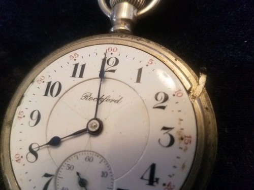 1910 Rockford 17 Jewel Pocket Watch ~ Size 18s ~ Works