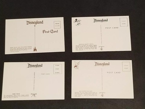 Disneyland Vintage Postcards Lot of 4