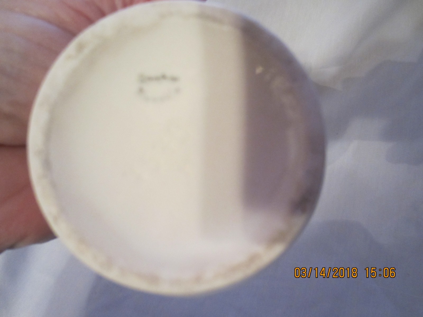 Vintage Ceramic Creamer / Small Pitcher with simple Red Spout and trim